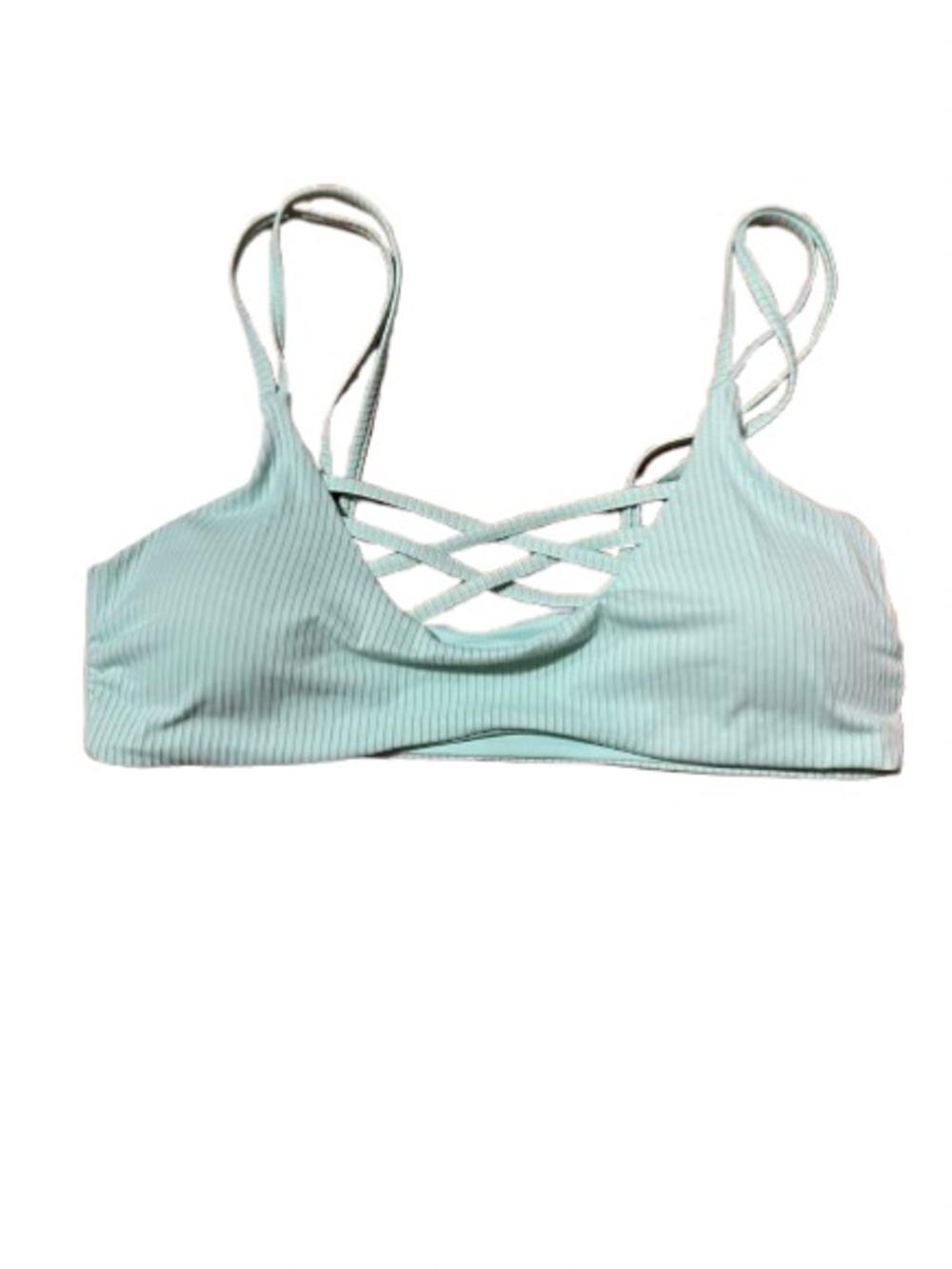 NWT YMI Aqua Ribbed Strappy Bikini Top -Size Medium